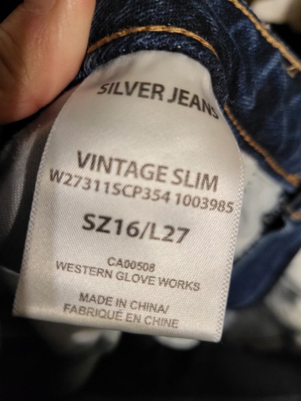NWOT SILVER VINTAGE SLIM JEANS SZ 16 - Picture 9 of 10